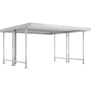 WSM Fahrradunterstand Leipzig L44, silber, aus Metall, offen, (B/T) 430 x 440cm