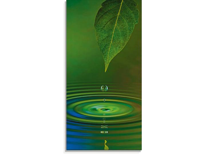 Glasbild ARTLAND Wassertropfen , grün (farbe bild(er): grün), B:30cm H:60cm, Bilder, Glasbild, in verschiedenen Grössen