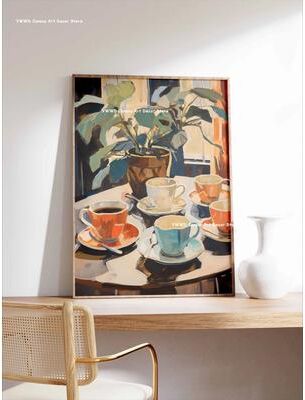 Uplifted Finds Buongiorno Espresso Canvas Print   Chic Kitchen & Coffee Bar Wall Art ct1040 26 30 X 40 Cm No Frame