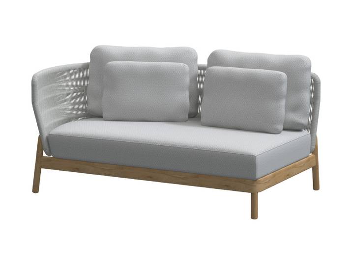 4Seasons Avalon Teak 2-Sitzer Armlehne rechts, inkl. 5 Kissen