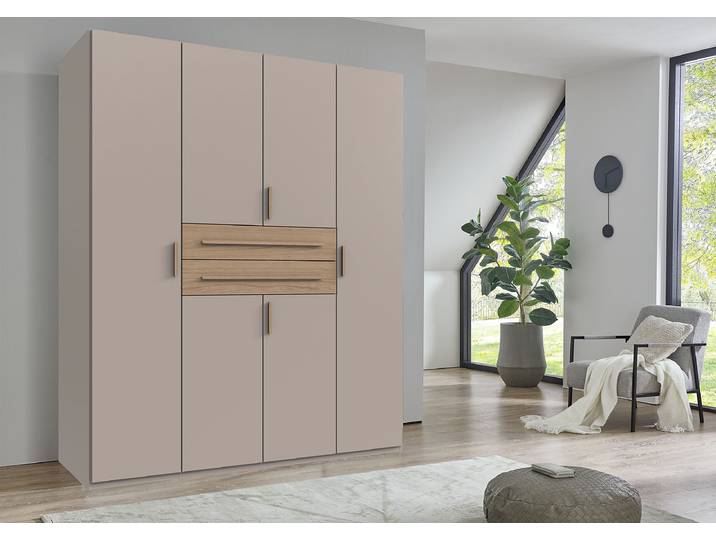 Drehtürenschrank Digit Typ A 180cm Holz/Grau/Beige/Kaschmir/Eiche Dekor