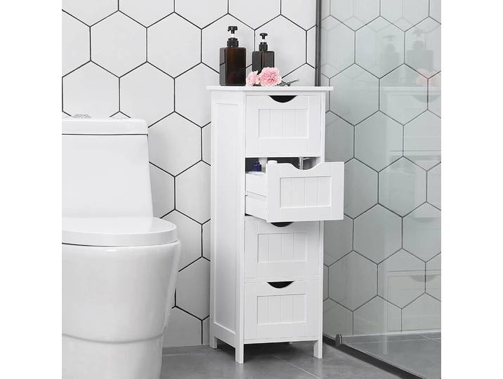 Meuble bas I 30 x 82 x 30cm Blanc/Blanc