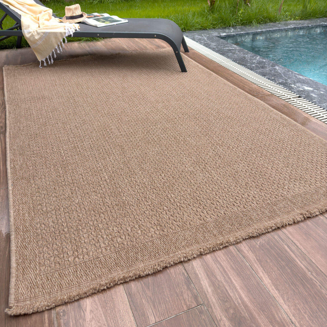 THE RUGS Nature Collection Kilim Indoor / Outdoor Area Rug Beige Rectangle 200 x 290cm