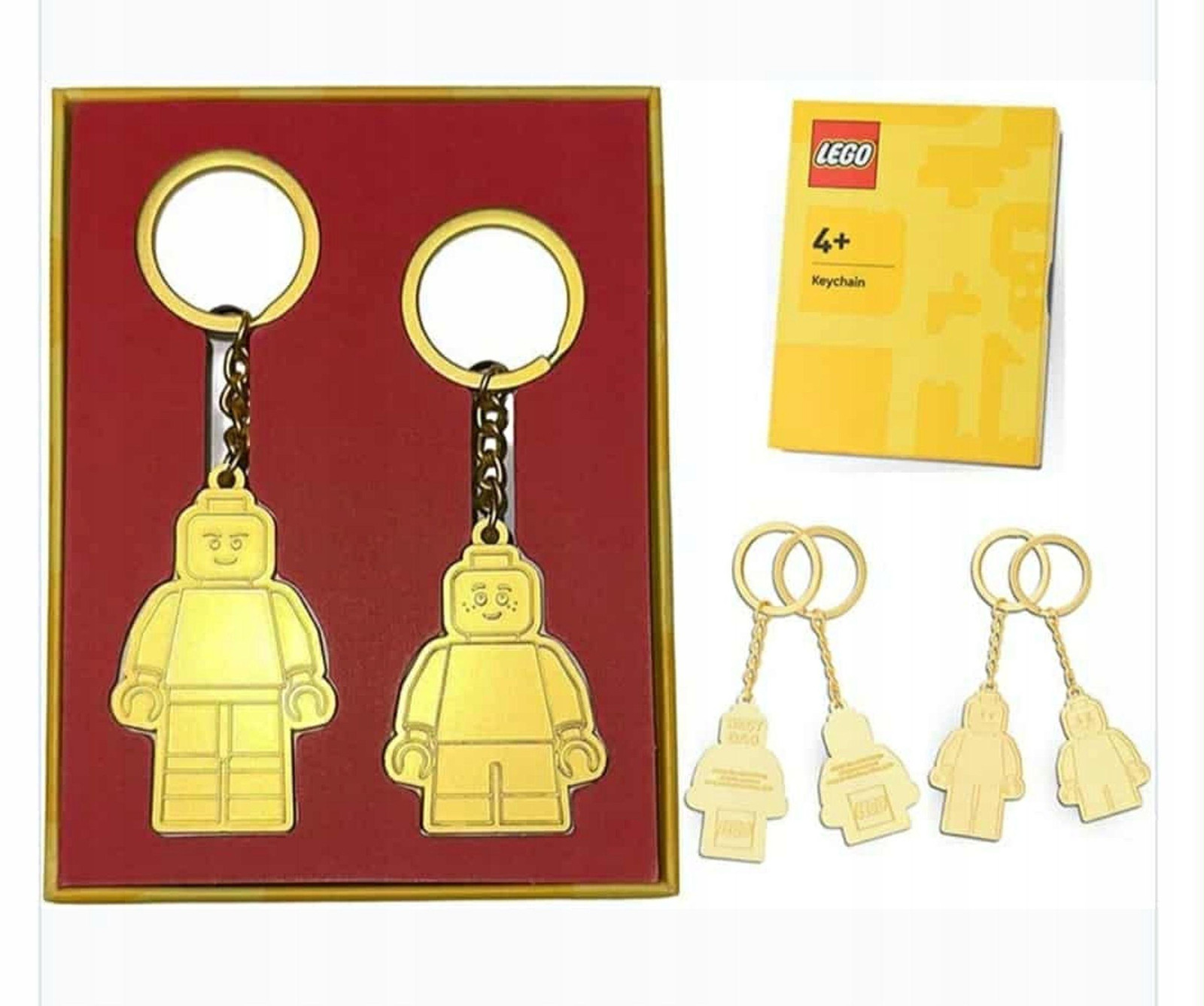 LEGO Gouden metalen sleutelhanger Papa en zoon