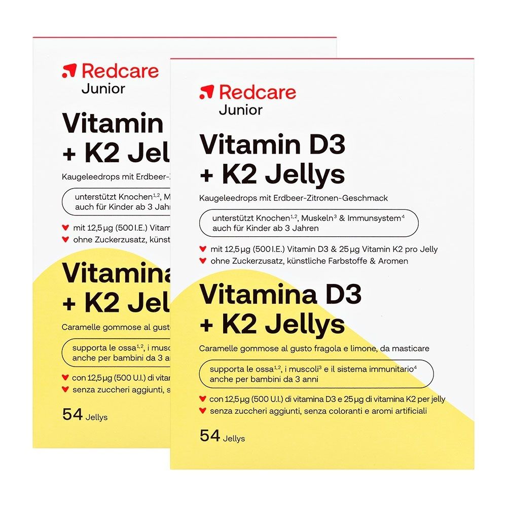 Redcare Junior Vitamin D3+ K2 Jellys x2 2x54 St Set