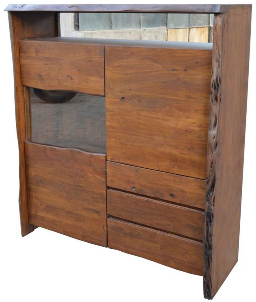 Massief houten highboard Pure Acacia bruin B: 131 cm, D: 45 cm, H: 147 cm
