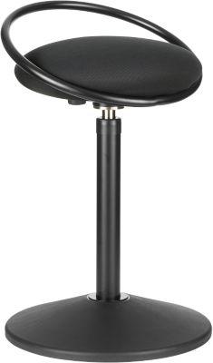 Sitzhocker ROVO SOLO mit Ring, 3D-Gestrick, schwarz/schwarz