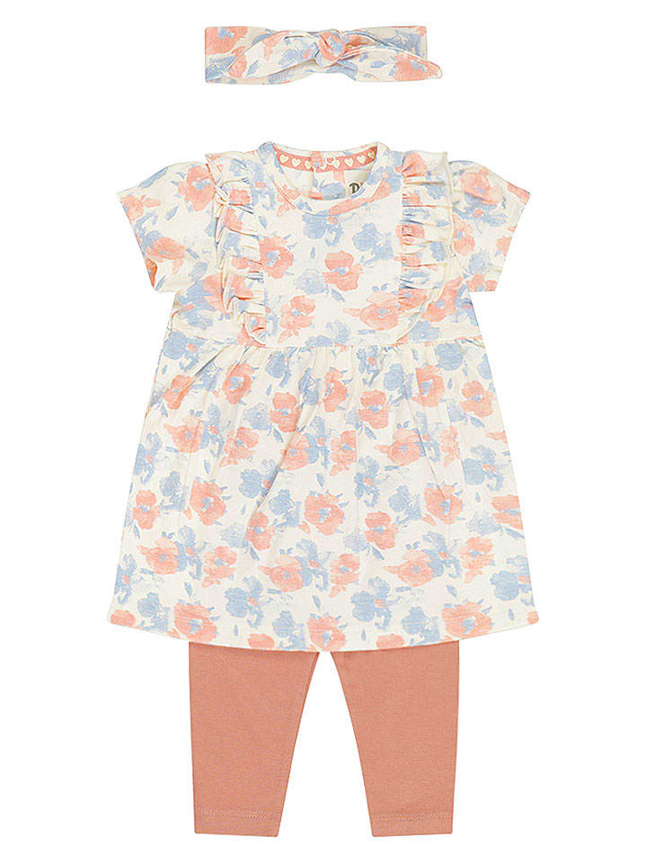 Dirkje 3tlg. Outfit in Orange/ Hellblau - 110