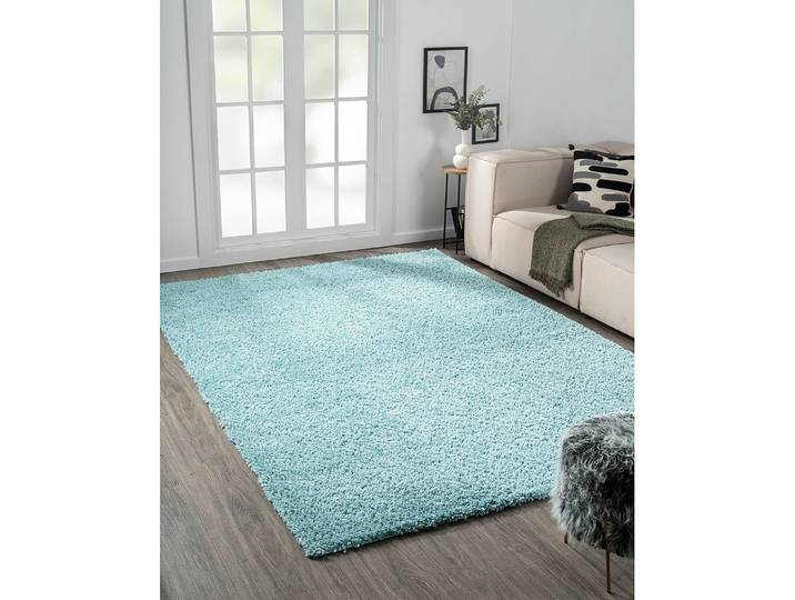 Hochflorteppich 200 x 290cm Blau/Hellblau