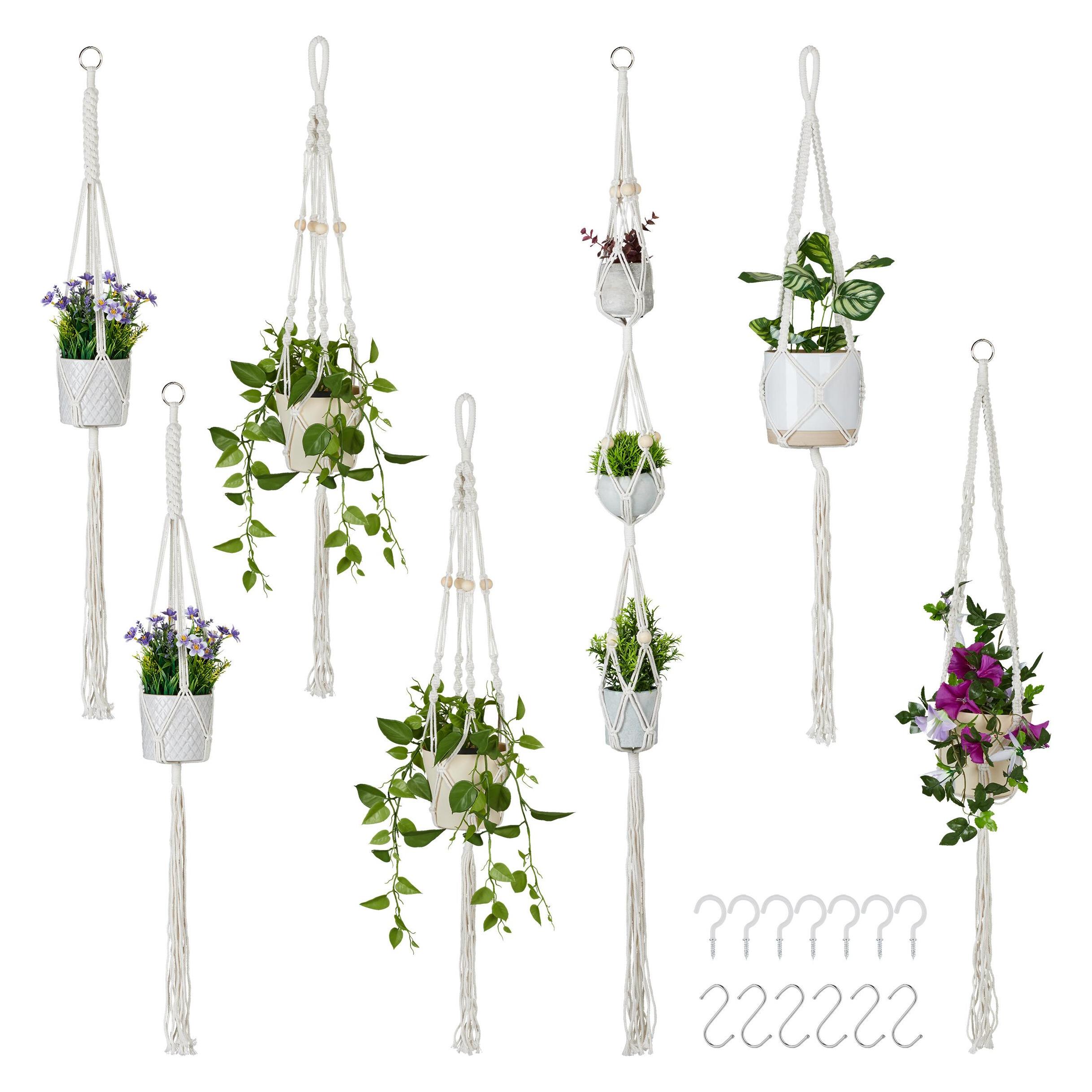 Relaxdays Makramee Blumenampel 7er Set (4052025495282)