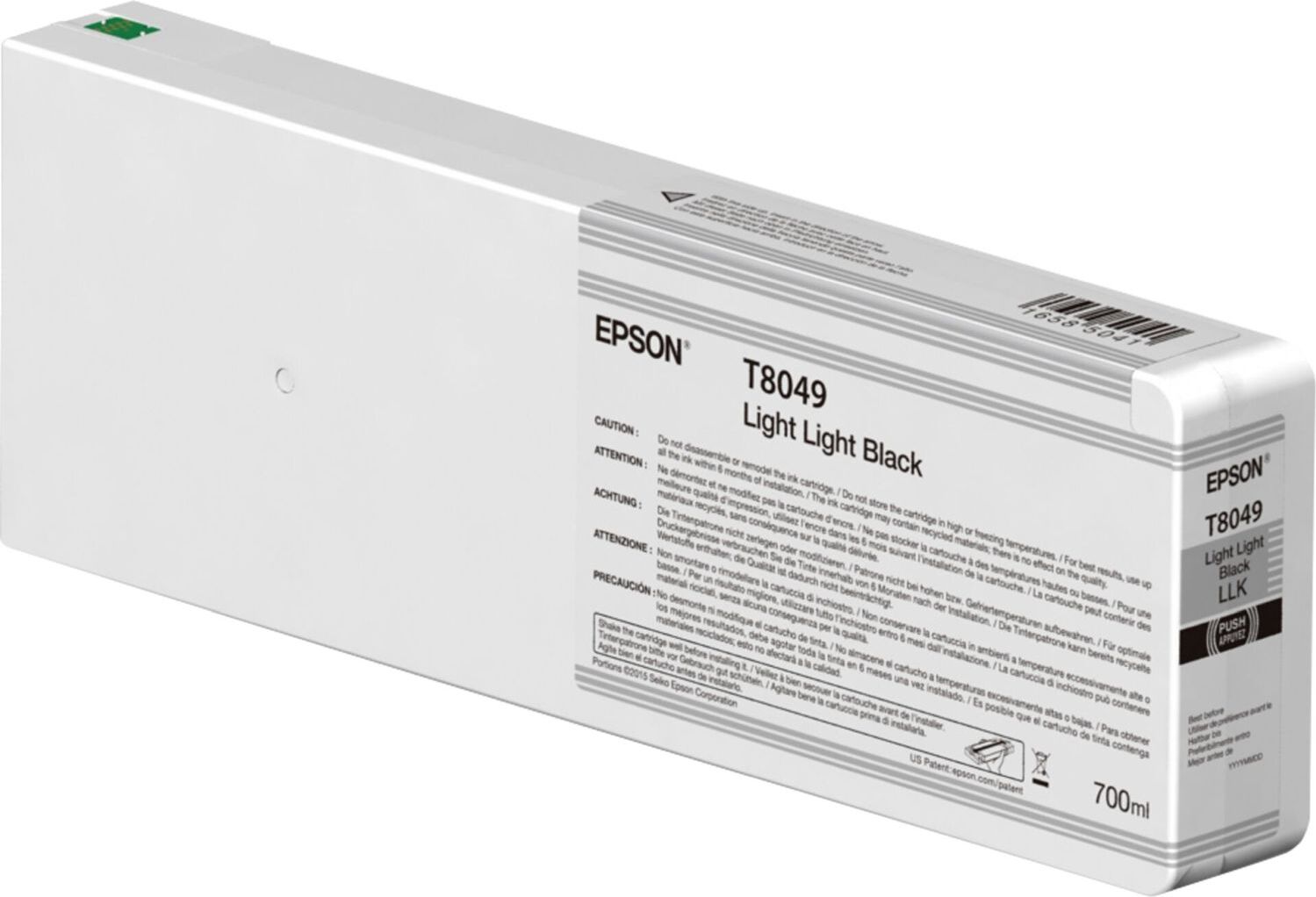 Epson Singlepack Light Light Black T804900 UltraChrome HDX/HD 700ml, Schwarz, Tinte auf Pigmentbasis, 700 ml, 1 Stück(e), Einzelpackung