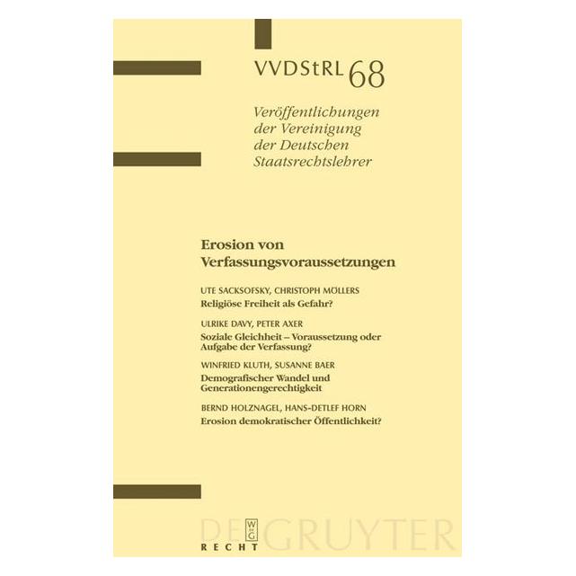 De Gruyter Erosion von Verfassungsvoraussetzungen (67712787)