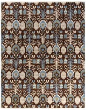 Overton "Ikat One-of-a-Kind Hand-Knotted Area Rug - Brown, 8' 1"" x 10' 0"" - 8' 1"" x 10' 0"""