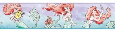 York Wallcoverings Disney The Little Mermaid Ariel & Friends Purple & Red Border