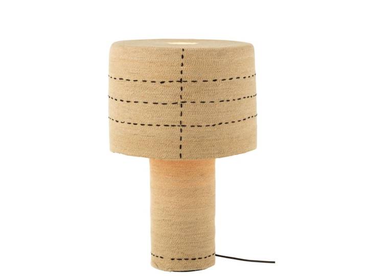 Lampe pointilles en roseau beige 38x38x60 cm