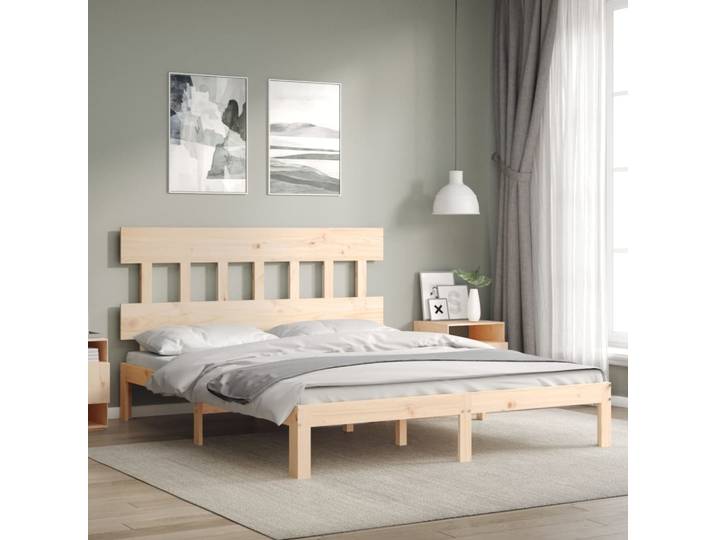 vidaXL Bettgestell ohne Matratze King Size Massivholz Kiefer