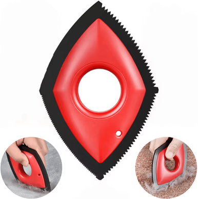 Inspire Curations FurSweep Reusable Pet Hair Remover Brush For Couch, Carpet & Car Cleaning red