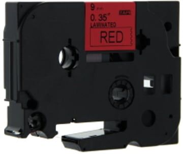 Q-Nomic TZe-421 cinta 9mm texto negro sobre rojo (8M)