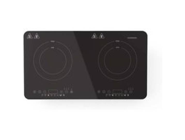 Melissa 16350030 - Plaque à induction autonome avec 2 zones de cuisson minuterie et fonction « boost » - 3 500 W - Noir