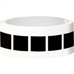 Aufkleber I Etikett, eckig, beschriftbar, schwarz, Folie, selbstklebend, 25x25mm, 100/Rolle