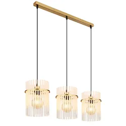 Pendelleuchte Esszimmerlampe 3-Flammig Deckenleuchte Lampe Gold 3-Flammig