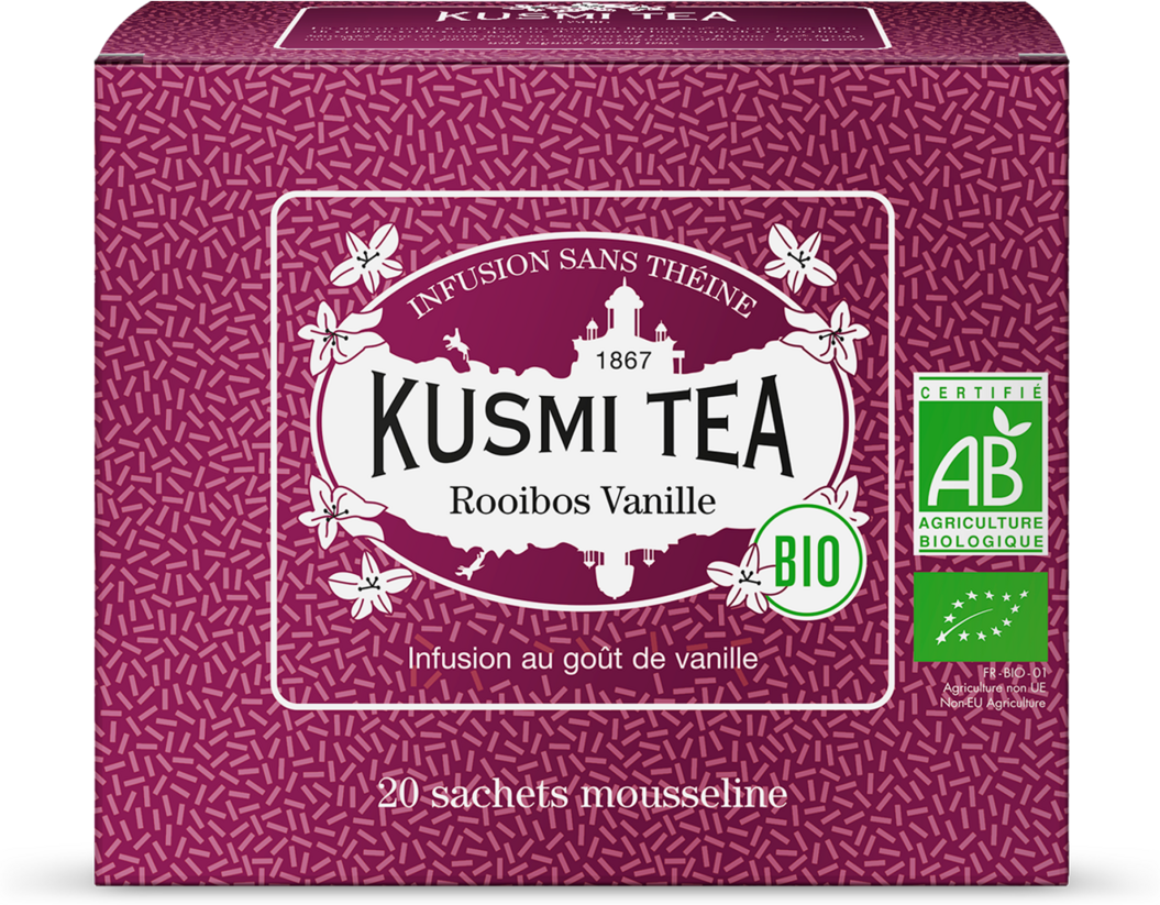 Rooibos Vanille - Kräutertee Rooibos, vanille, koffeinfrei, bio - Kusmi Tea