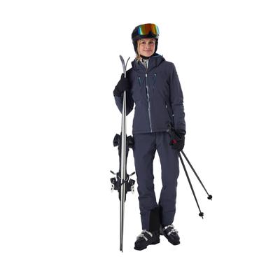Skihose KILLTEC "KSW 61 WMN SKI PNTS", Damen, Gr. 44, Normalgrößen, grau (nachtblau), Obermaterial: 84% Polyamid, 16% Elasthan.Futter: 100% Polyester.Füllung: 100% Polyester, Hosen Skihose, Wasserdichte Skihose, verstellbare Taille, Schneefänge, mit...