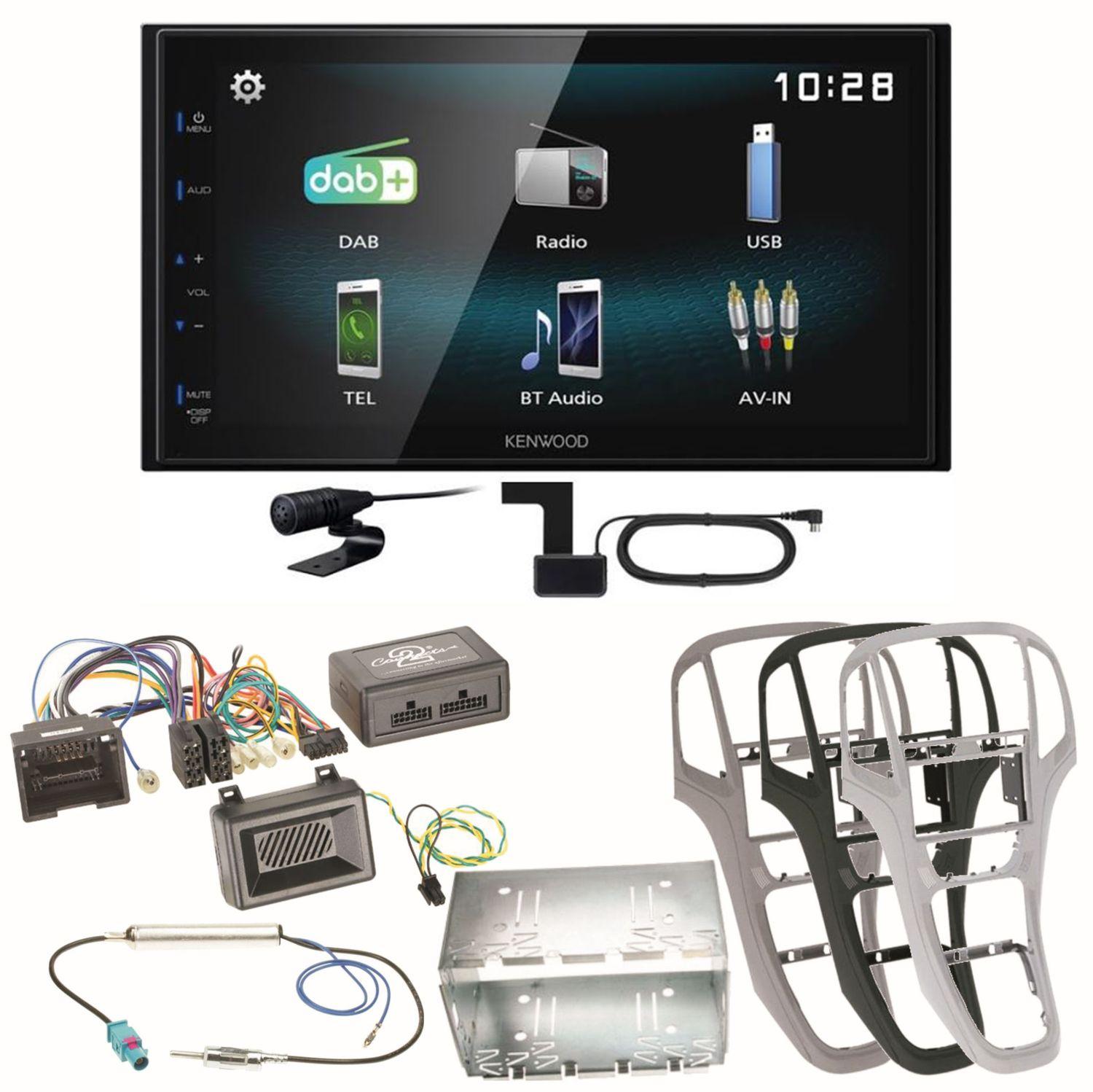 Kenwood DMX-125DAB Bluetooth Digitalradio Autoradio Einbauset für Opel Astra J