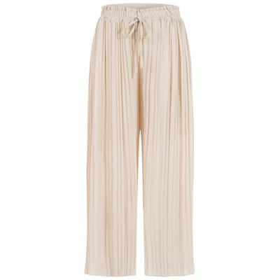 Culotte CLOUD 5IVE "CLOUD 5IVE Plissee Culotte Pants", Damen, Gr. XXL, US-Größen, beige, 100% Polyester, unifarben, loose fit, Hosen Culotte