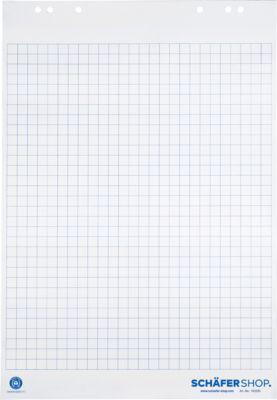 Schäfer Shop Select Flipchart-Block mit Recyclingpapier, kariert, B 650 x H 980 mm, 5 Stück à 20 Blatt