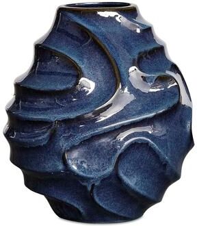 Uttermost Helix Swirl Blue Outdoor Vase
