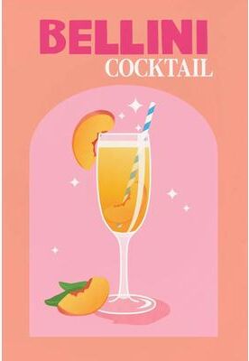 Inspired Finds Colorful Cocktail Canvas Wall Art Set Trendy Bar Cart Drink Posters bellini Cocktail Poster 15.75x19.69in
