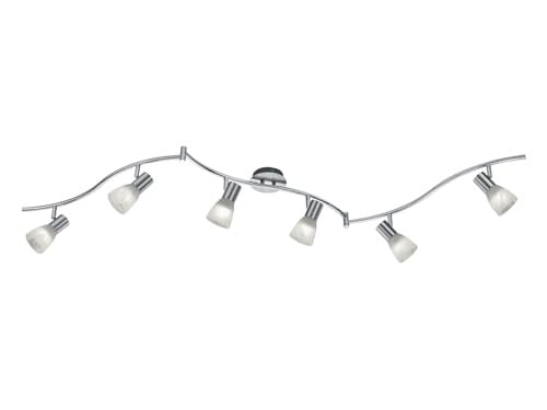 Trio Leuchten Levisto LED-railsysteem in mat nikkel met wit glas, maximale lengte 180 cm