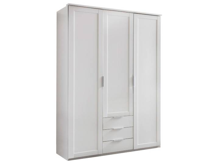 Drehtürenschrank mit Laden 135cm Nadja, weiß