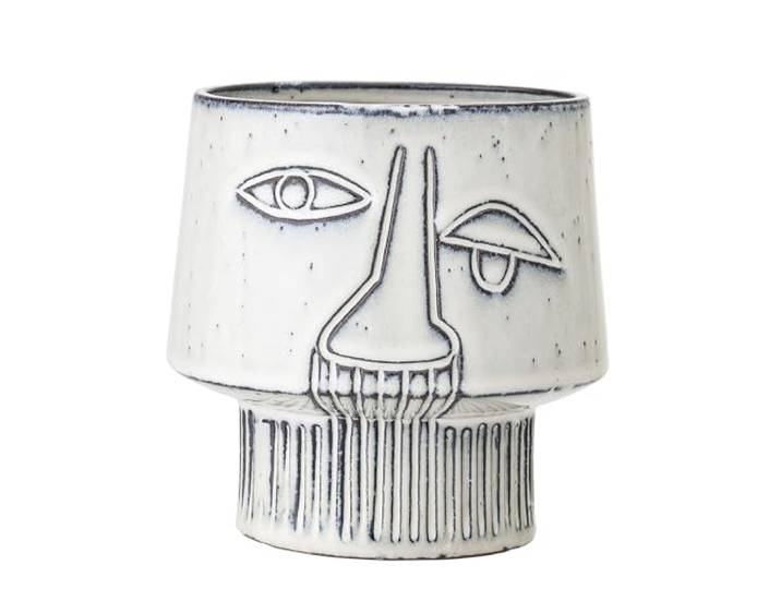 Bloomingville Pot de fleur\, gris\, cramique