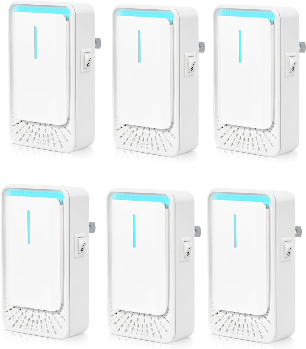 OUTARO Plug-in luchtreiniger met negatieve ionentechnologie, wit, 6 stuks