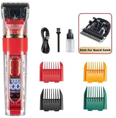 Uplift Essentials High Torque Pet Grooming Clipper Digital Display Cordless Shaver & Precision Trimmer For Dogs & Cats red 0.12 In Set