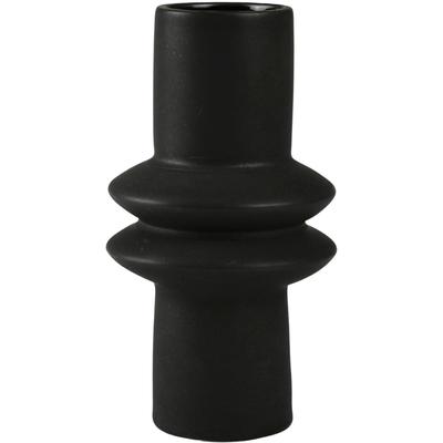 Tischvase AM DESIGN "Blumenvase mit kunstvollen Ausbuchtungen", schwarz, H:19,8cm Ø:10,5cm, Keramik, Vasen, Dekovase aus Keramik, Höhe ca. 19,80 cm