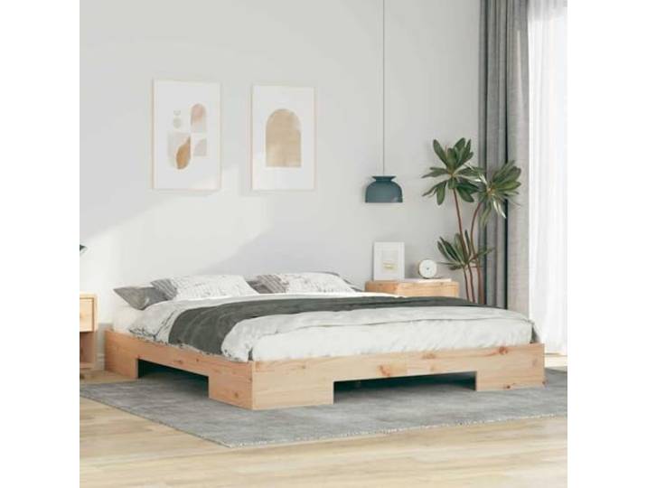 YUTAASU Bettgestell Braun 200 x 200 cm Langlebiges Material, Stabile Konstruktion, Einfacher Aufbau, Für Innenräume