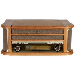 Reflexion HIF2002 Retro Stereoanlage UKW, CD, Kassette, Plattenspieler, USB, Echtholzgehäuse, Aufnahmefunktion, Inkl. Fernbedienung 2 x 40 W Holz
