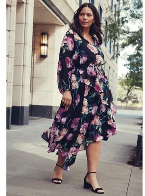 Plus Size Women's Endless Love Chiffon Dress by Avenue in Endless Love (Size 26/28)