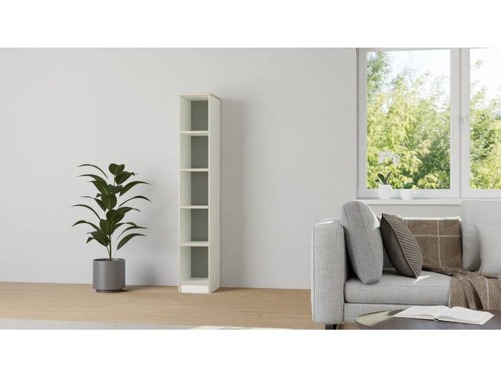 Schmales Regal 40 cm tief Premium Dekore Weiß Multiplex Kante