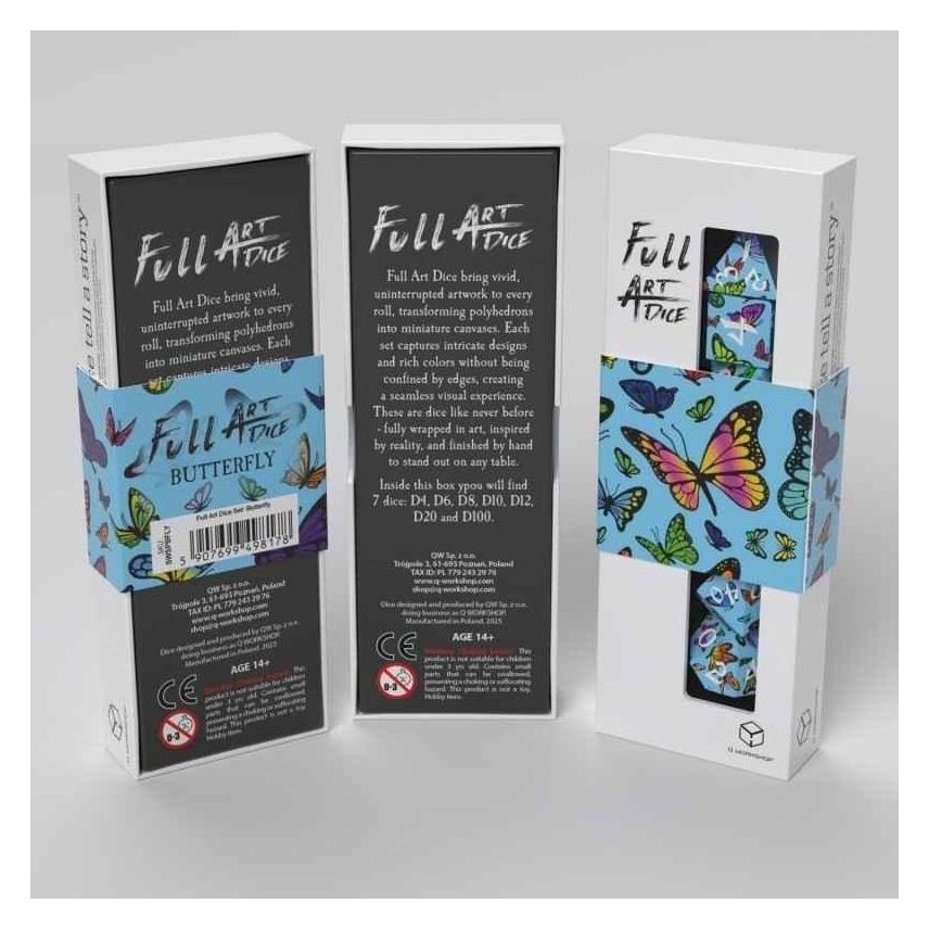 Q Workshop Full Art Dice Set: Butterfly (437465)
