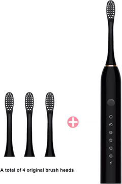 Inspire Curations USB Electric Toothbrush For Adults IPX7 Waterproof Sonic Toothbrush With 6 Cleaning Modes black