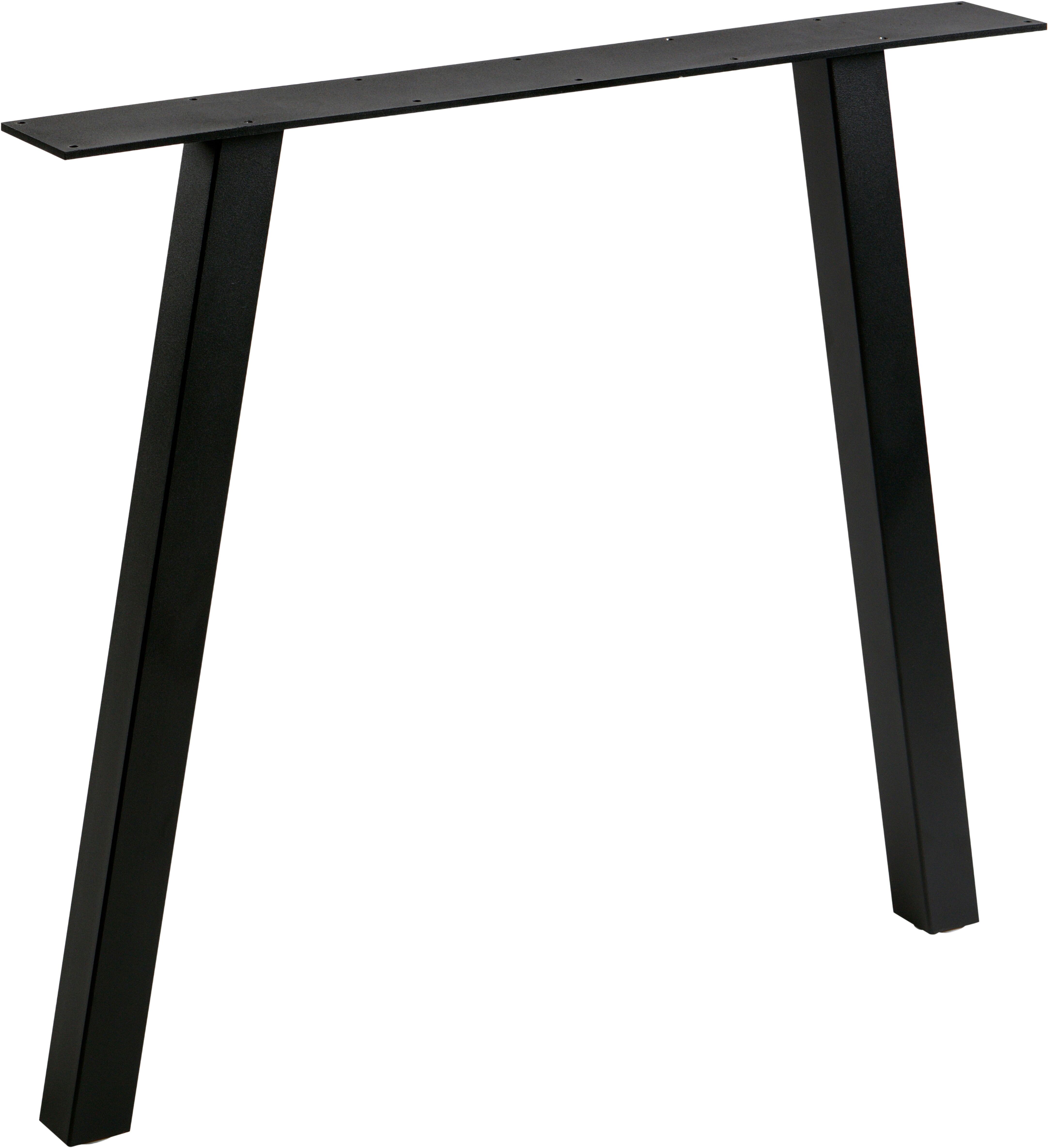 Tischbein WOOOD "Tablo A-Form Metall mit Pulverbeschichtung B 79 x T 10 x H 72 cm", schwarz, B:79cm H:72cm T:10cm, Tischbeine, Tischbein, Gestell 5x5 cm, Tragkraft 50 kg, einfach zu montieren schwarz B/H/L: 79cm x 72cm, Metall