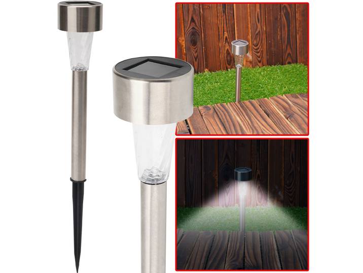 Mini-LED-Solarlampen, 16 Stück mit Erdspiess & Dämmerungssensor, IP44