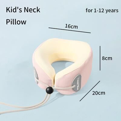 The Handy Homestead Kids Memory Foam Neck Pillow For Travel And Naps pink