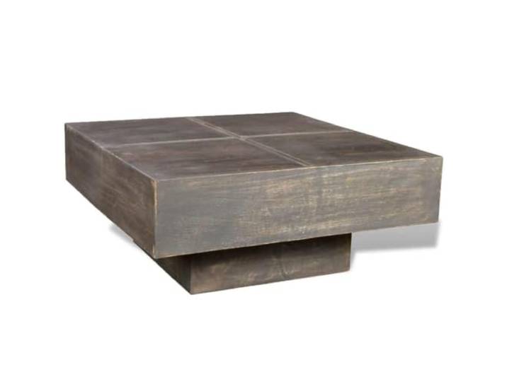 GHVBNMF Couchtisch Massivholz Mango Quadratisch Dunkelbraun 68x68x28 cm Rustikaler Beistelltisch aus Holz für Wohnzimmer und Lounge, fertige Lieferung ohne jegliche Montage