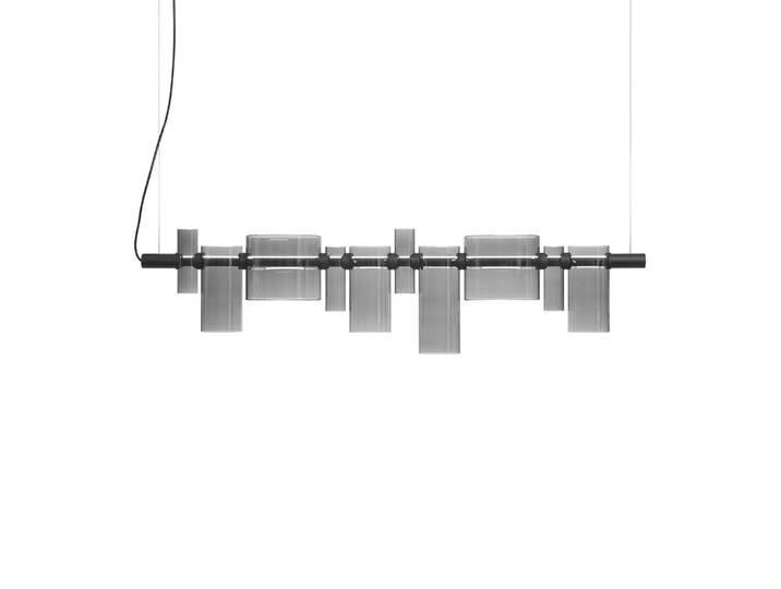 OLUCE lampe à suspension DANCING GLASS (Grigio fumé - Verre)