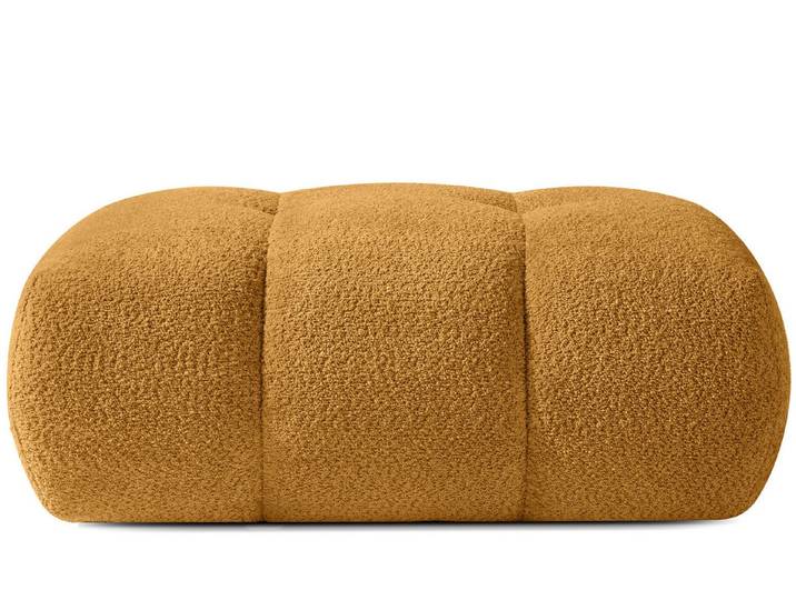 KONSIMO® Sitzhocker LIRA Polsterhocker, Pouf, Premiumqualität aus EU, elastischer Sitz, Bouclé-Stoff, Modern, mit Steppung
